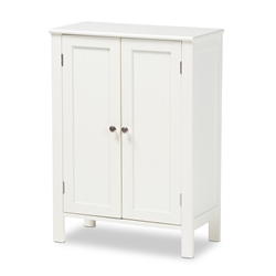 Baxton Studio Thelma Cottage and Farmhouse White Finished 2-door Wood Multipurpose Storage Cabinet